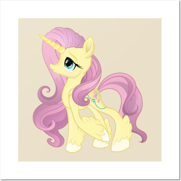 My Little Pony Generation 5 G5 Fluttershy Unicorn Wall Art by SketchedCrow